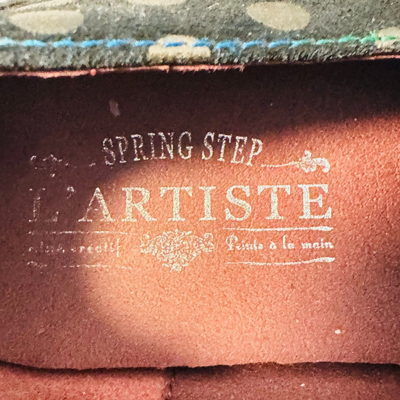 L'Artiste Shoes Womens 38 US 7.5 8 Black Gold Polka Dot Loafers Tassel Heels - Picture 11 of 13